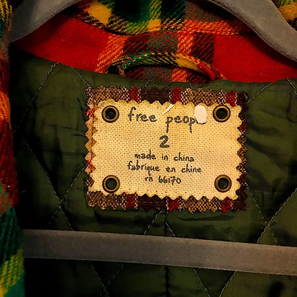 FREE PEOPLE PLAID WOOL BLEND CROPPED JACKET SIZE 2 - Picture 2 of 11